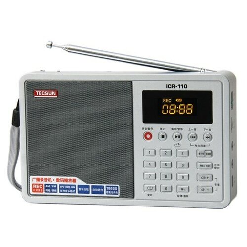 Радиоприемник Tecsun ICR-110 серебристый 387000₽