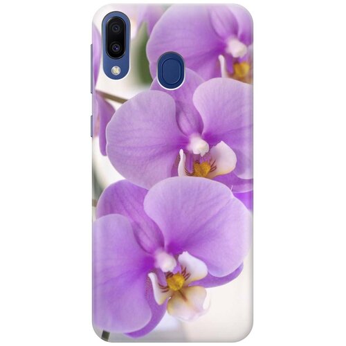 GOSSO Ультратонкий силиконовый чехол-накладка для Samsung Galaxy M20 с принтом Сиреневые орхидеи gosso ультратонкий силиконовый чехол накладка для honor 10 с принтом сиреневые орхидеи