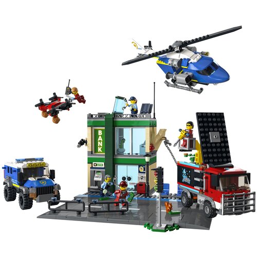 конструктор lego city 30366 городская полицейская машина Конструктор LEGO City 60317 Полицейская погоня в банке, 915 дет.