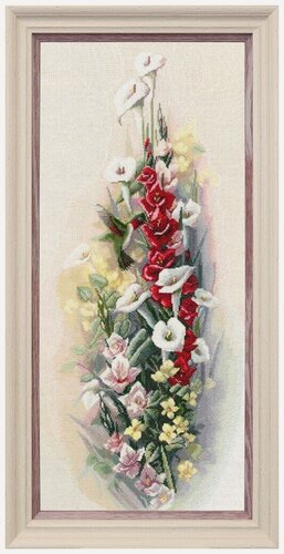 Изображение товара Набор для вышивания Золотое Руно ЦК-019 "Цветочный ноктюрн", вышивка крестом, размер 63 на 28 см, мулине хлопок