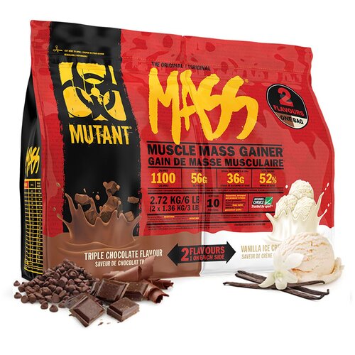 Mutant Mass 6 lb Тройной шоколад & Ванильное мороженное гейнер mutant mass 6 8 кг шоколадное пирожное