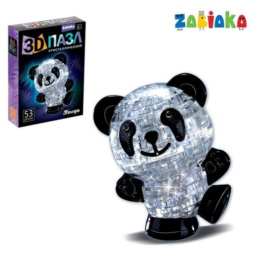 Пазл 3D кристаллический «Панда», 53 детали, цвета микс