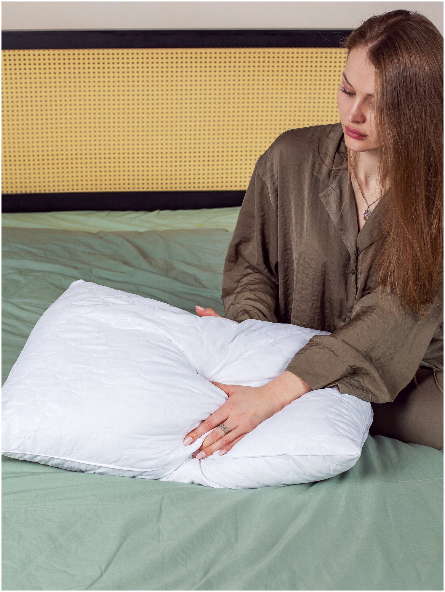 подушка Лебяжий пух 50х70 , подушка для сна Nordic - фотография № 4
