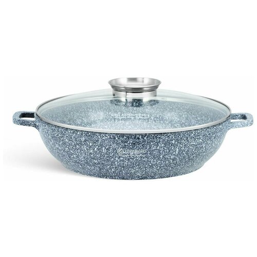 Казан из литого алюминия с мраморным покрытием и крышкой 32см 5.5л для плова