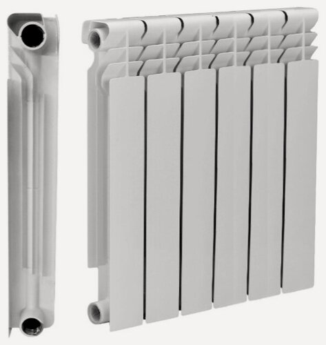 Изображение товара Радиатор металлсервис THERMA Q3 500/80, биметаллический, боковое подключение, 6 секций