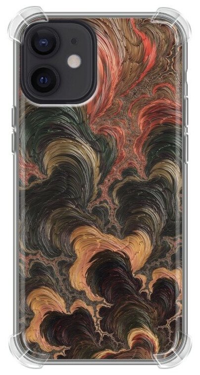 Дизайнерский силиконовый с усиленными углами чехол для Айфон 12 мини / Iphone 12 Mini Абстракция