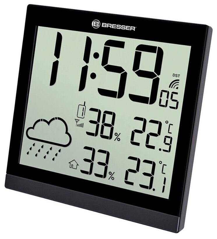Bresser ClimaTemp JC LCD Метеостанция (настенные часы) , черная - фотография № 1