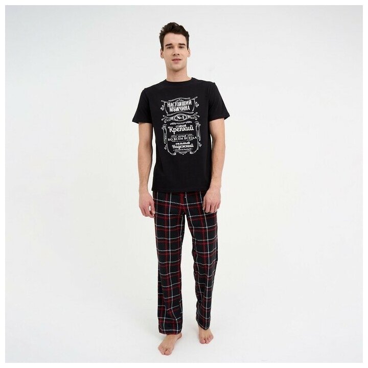 Пижама Kaftan, футболка, брюки, размер 52, черный - фотография № 2