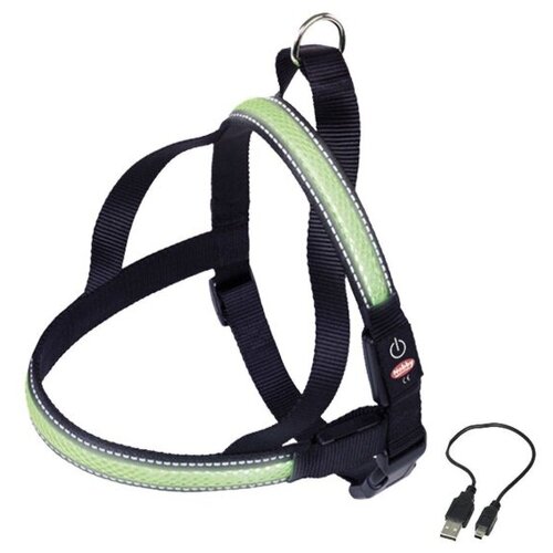 Шлейка для собак Nobby нейлоновая, светодиодная (цвет: зеленый), размер M шлейка для собак nobby светодиодная