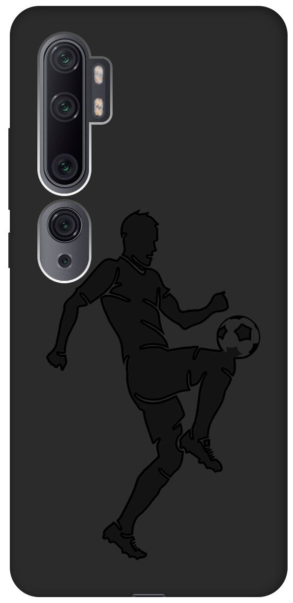Матовый чехол Football для Xiaomi Mi Note 10 / Note 10 Pro / Сяоми Ми Ноут 10 / Ми Ноут 10 Про с эффектом блика черный