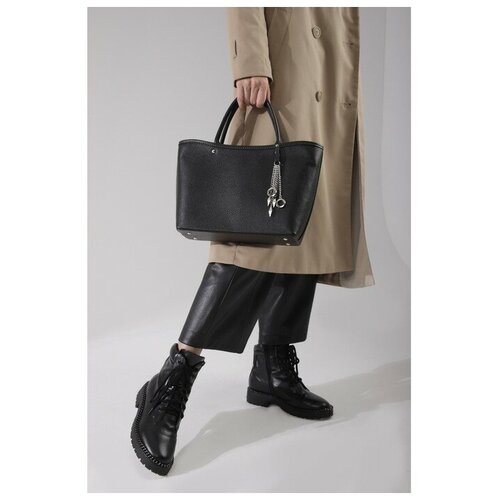 L-CRAFT Сумка-тоут на молнии, наружный карман, цвет чёрный