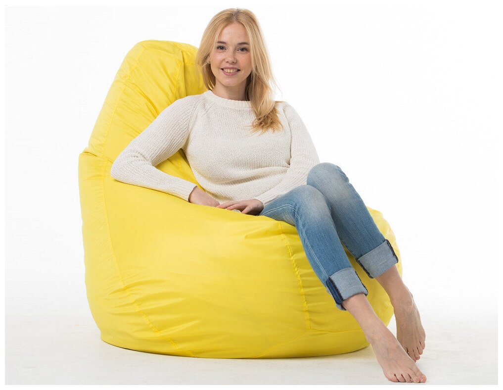 Кресло-мешок груша Желтый, плащевка, размер XXXL - фотография № 2