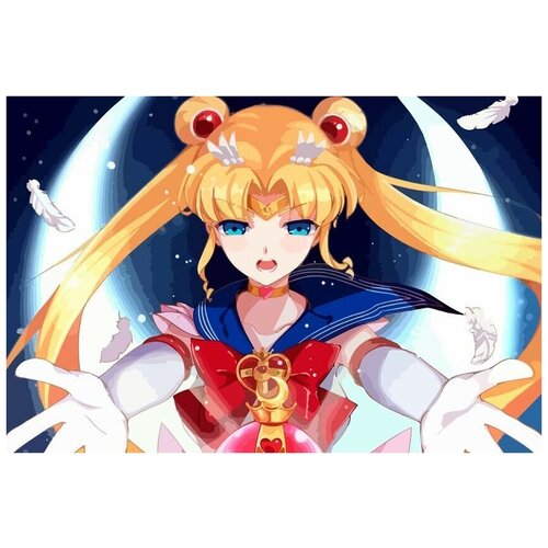 Картина по номерам на холсте Аниме Сейлор Мун Sailor moon - 7563 Г 60x40 картина по номерам набор для раскрашивания на холсте аниме сейлор мун sailor moon 7561 г 60x40