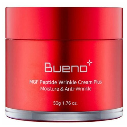 Bueno MGF Peptide Wrinkle Cream Plus, - Омолаживающий крем с пептидами, 50г крем для лица bueno mgf peptide wrinkle cream plus антивозрастной крем с факторами роста mgf и пептидами