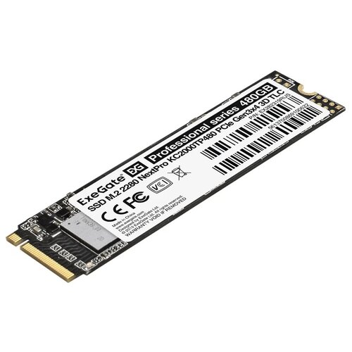 EXEGATE SSD M.2 480GB NextPro KC2000TP480 PCIe Gen3x4, NVMe, 22x80mm, 3D TLC EX282319RUS