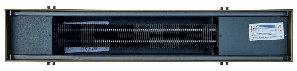 Внутрипольный конвектор Techno Power KVZ 150-105-0800/Б с естественной конвекцией, окантовка цвет бронза, без решетки