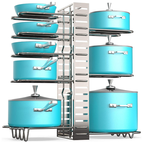 Органайзер для сковородок, кастрюль, крышек 9 уровней. Подставка-держатель для сковородок.