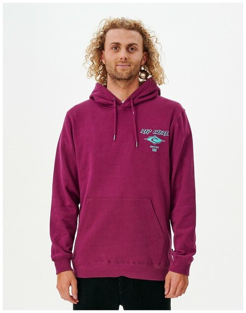 Худи Rip Curl FADE OUT ICON HOOD, Пол Мужской, цвет 0048 PLUM, размер S