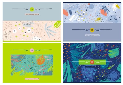 Набор альбомов BG Like to draw 29.7 х 21 см (A4), 100 г/м², 40 л. (4шт.)