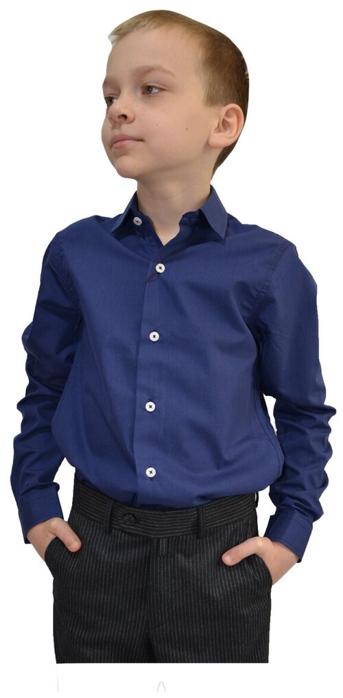 Школьная рубашка TUGI, размер 128, синий
