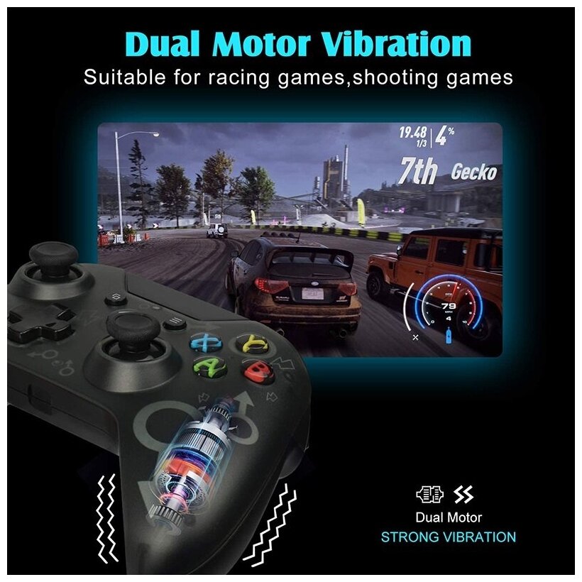 Беспроводной геймпад матово-черный с символом Марса для Xbox OneSX PS3 и PC