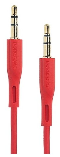 Кабель аудио 3.5мм Borofone BL1 Red штекер-штекер 3.5 мм - 1 метр, красный