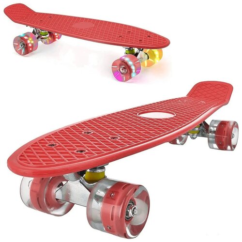 Скейт/Скейтборд/Пенниборд, цвет красный 55Х15 см скейт скейтборд пенниборд цвет черный 55х15 см
