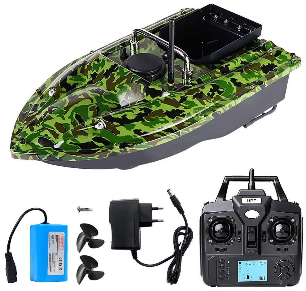 Прикормочный кораблик для рыбалки с GPS, дальность до 500м