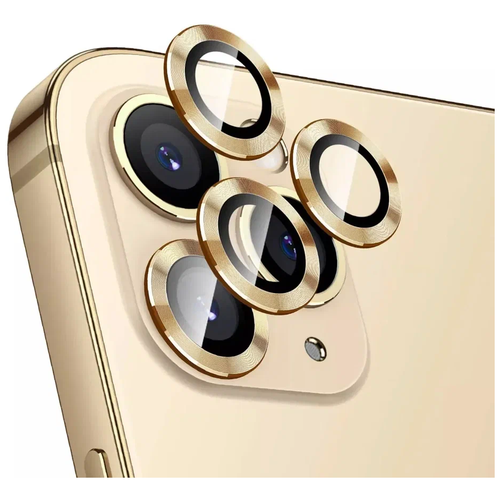 Защитное стекло линзы на камеру iPhone 14 Pro / Защита камеры для Айфон 14 Про / Золотистый