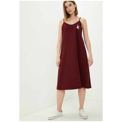 Платье Комбинация Габардин Бордовое Чайка / Берегите птиц