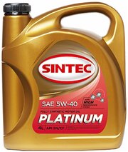 Масло моторное Sintoil/Sintec 5W-40,"платинум", Sn/cf, синтетическое, 4 л .