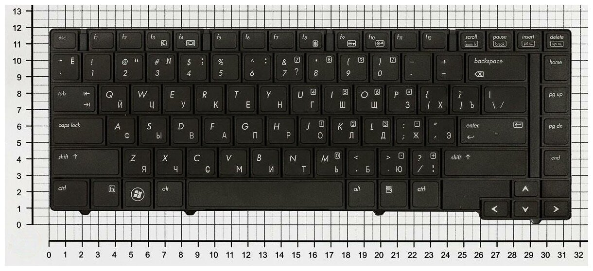 Клавиатура для ноутбука HP V103126BS1 черная без рамки