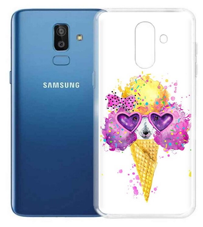 Чехол задняя-панель-накладка-бампер MyPads Рожок для Samsung Galaxy J8 2018 (SM-J810) противоударный