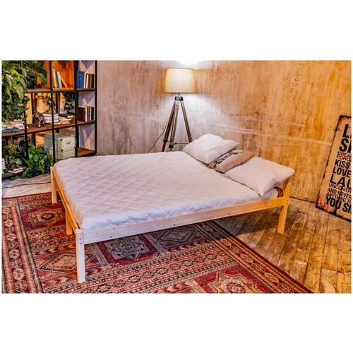 Двуспальная кровать 200x160/ Двухспальная кровать из дерева GREEN-LITE/ Кровать двуспальная из сосны для взрослых