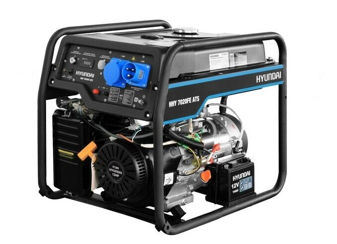 фото Генератор бензиновый Hyundai HHY 7020FE, 5.5 кВт, 220 В, ручной/электростартер, автозапуск. В упаковке шт: 1