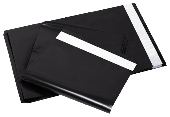 Черный курьерский пакет 16,5*24+4см, 50 шт, с клеевым клапаном без кармана, курьер пакет для маркетплейсов, сейф пакет
