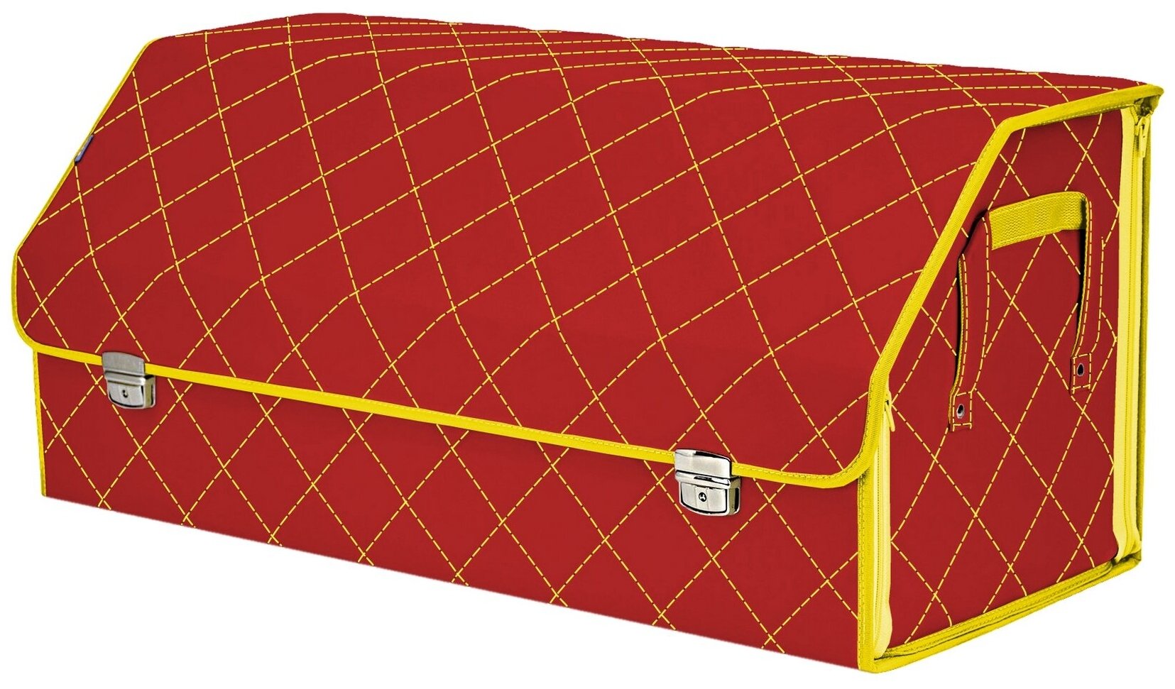 Органайзер-саквояж в багажник "Союз Премиум" (размер XXL). Цвет: красный с желтой прострочкой Ромб.
