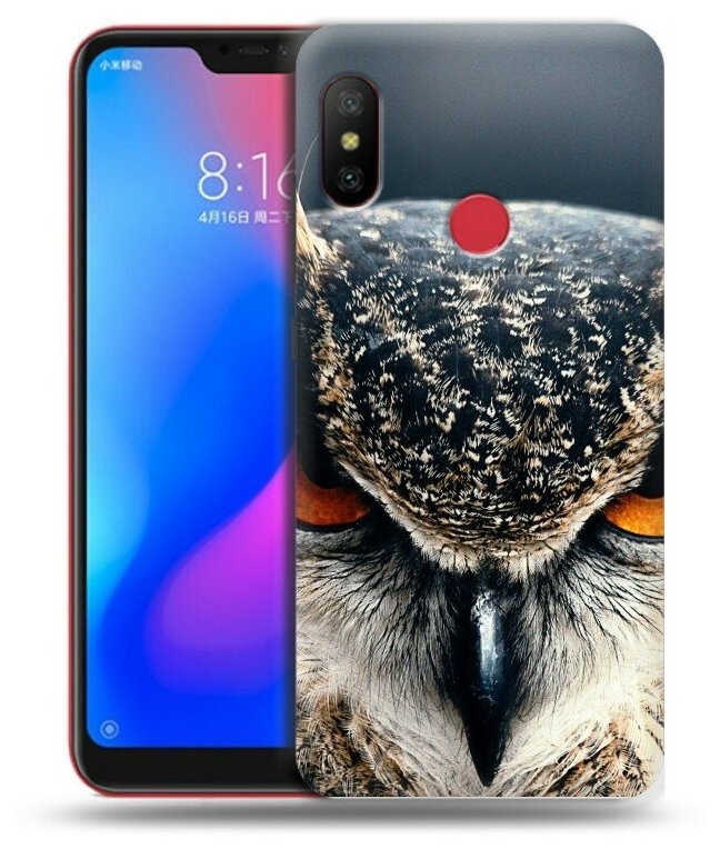 Дизайнерский силиконовый чехол для Сяоми Ми А2 Лайт / Xiaomi Mi A2 Lite Сова и путник