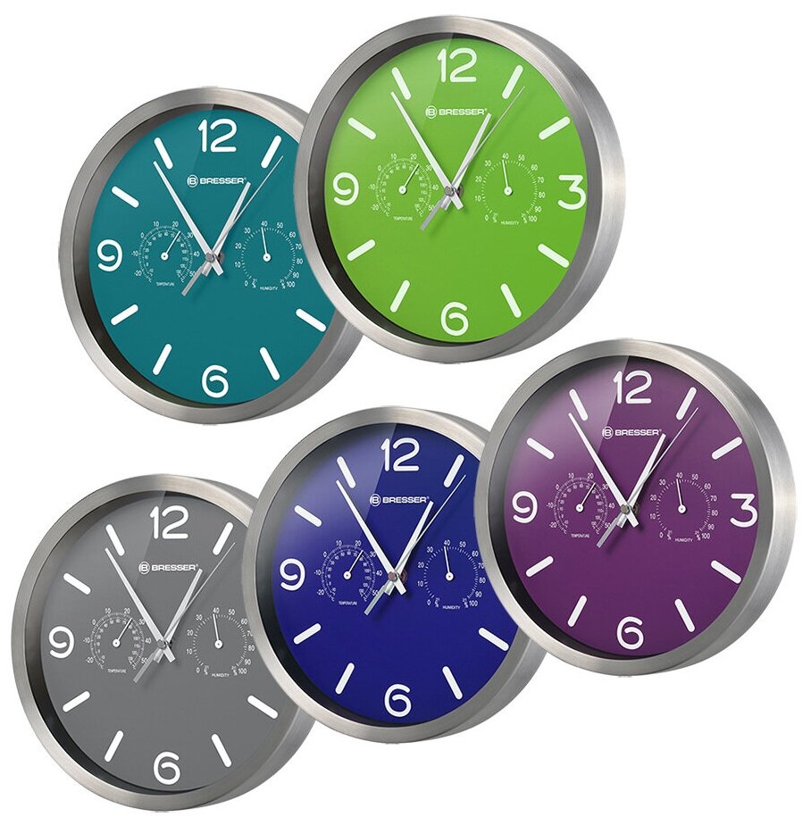 Часы настенные Bresser MyTime ND DCF Thermo/Hygro, 25 см, фиолетовые - фотография № 9