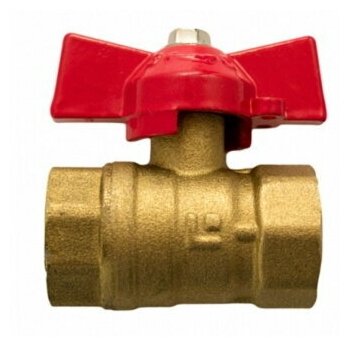 фото Кран шаровой 11Б27п1 Ду20 Ру16 муфтовый (гайка-гайка) полнопроходный, бабочка