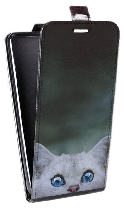 Дизайнерский вертикальный чехол-книжка для Самсунг Галакси А8 / Samsung Galaxy A8 Кот