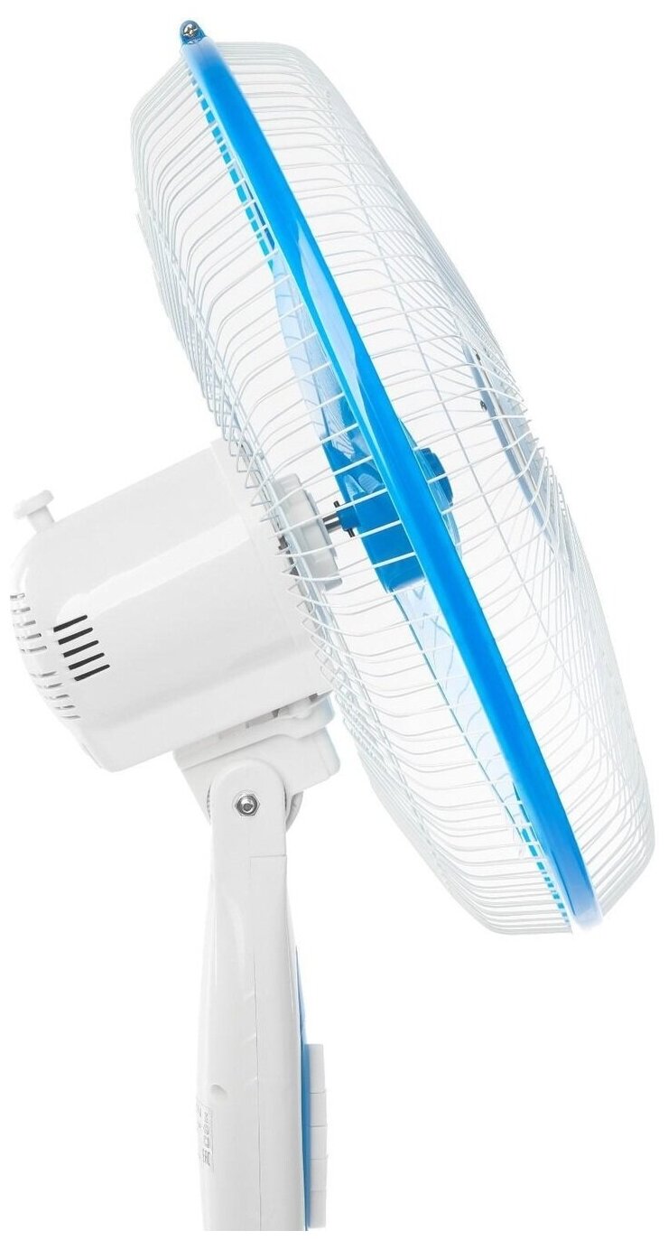 Вентилятор LOF-01, напольный, 40 - 45 Вт, 3 режима, бело-синий - фотография № 4