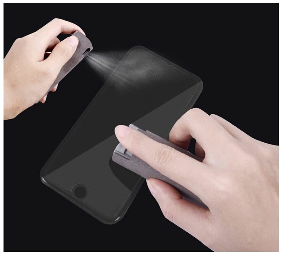Спрей 2 в 1 для очистки экранов (серый)/ чистящее средство дляартфона/ очиститель экрана ноутбука/ средство от отпечатков/спрей для экрана планшета