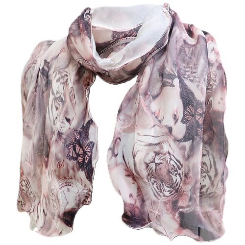 фото Шарф crystel eden,190х40 см, one size, бежевый, розовый