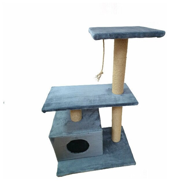 Домик с когтеточкой для кошек когтеточка столбик напольная с лежанкой домик для кошек - фотография № 2