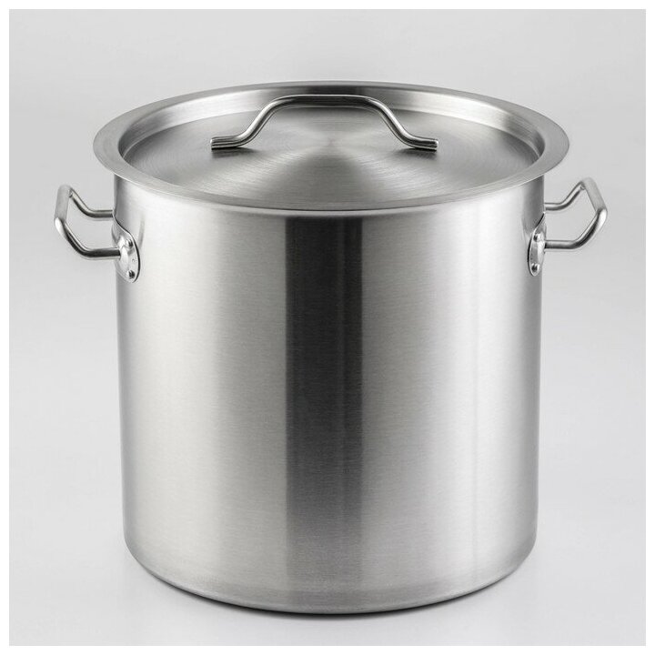 фото Кастрюля 17 л HoReCa, толщина 0,8 мм, 201 сталь, с крышкой 7435773