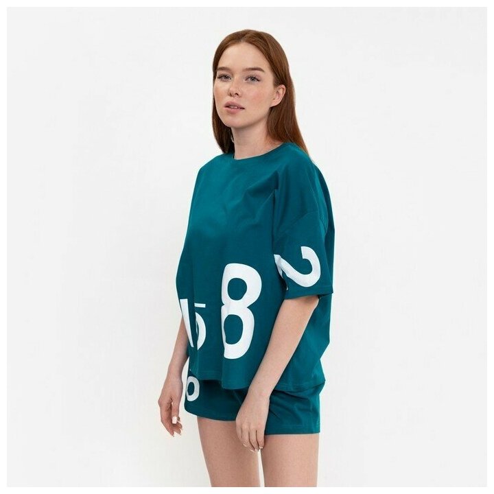 Дарья Комплект женский (футболка,шорты), цвет микс, размер 44 - фотография № 5