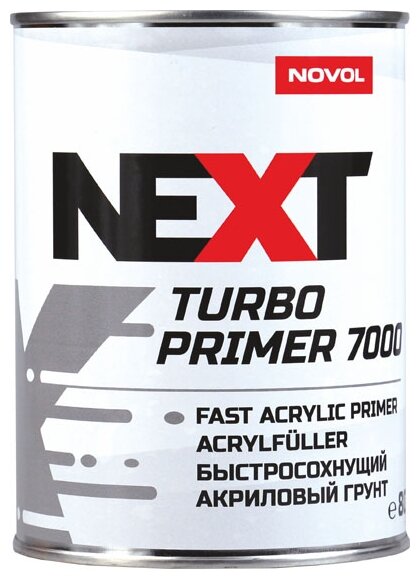 Грунт Акриловый Быстросохнущий "Novol" Next Turbo Primer 7000 Серый (0,8 Л) (Без Отвердителя ) Novol арт. 90895