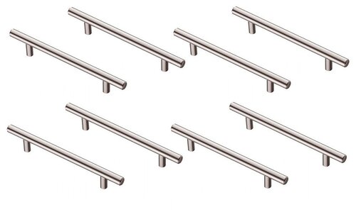 Мебельная ручка - рейлинг из нержавеющей стали 160мм / 210мм, D12мм, хром глянцевый 8 шт