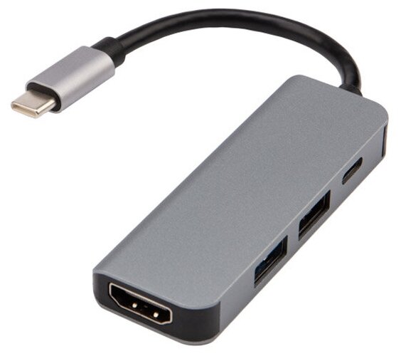 Rexant Разветвитель USB Type-C на 4 порта: 1xHDMI/2xUSB 3.0 PD/1xType-C PD 18-4151